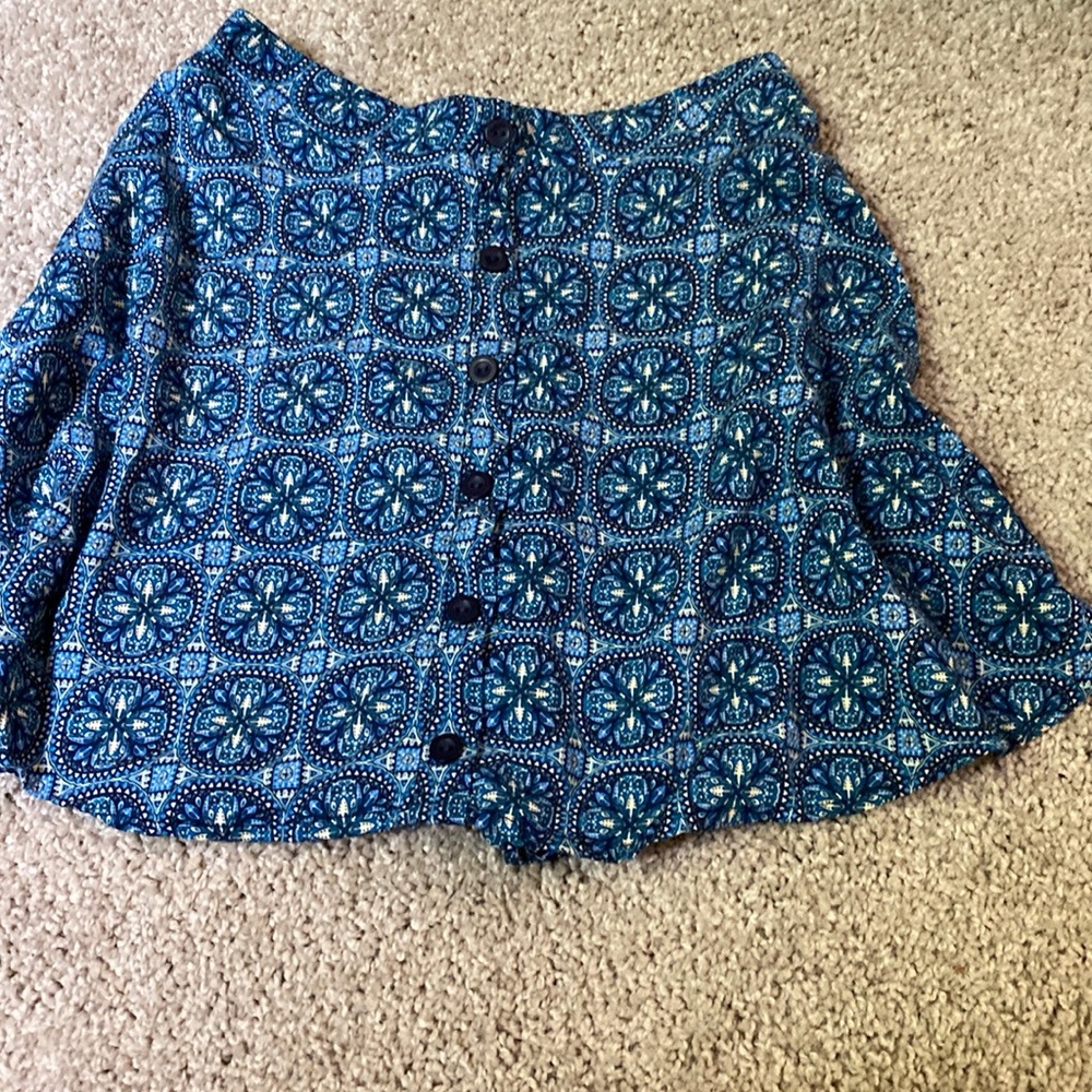 blue patterns skirt